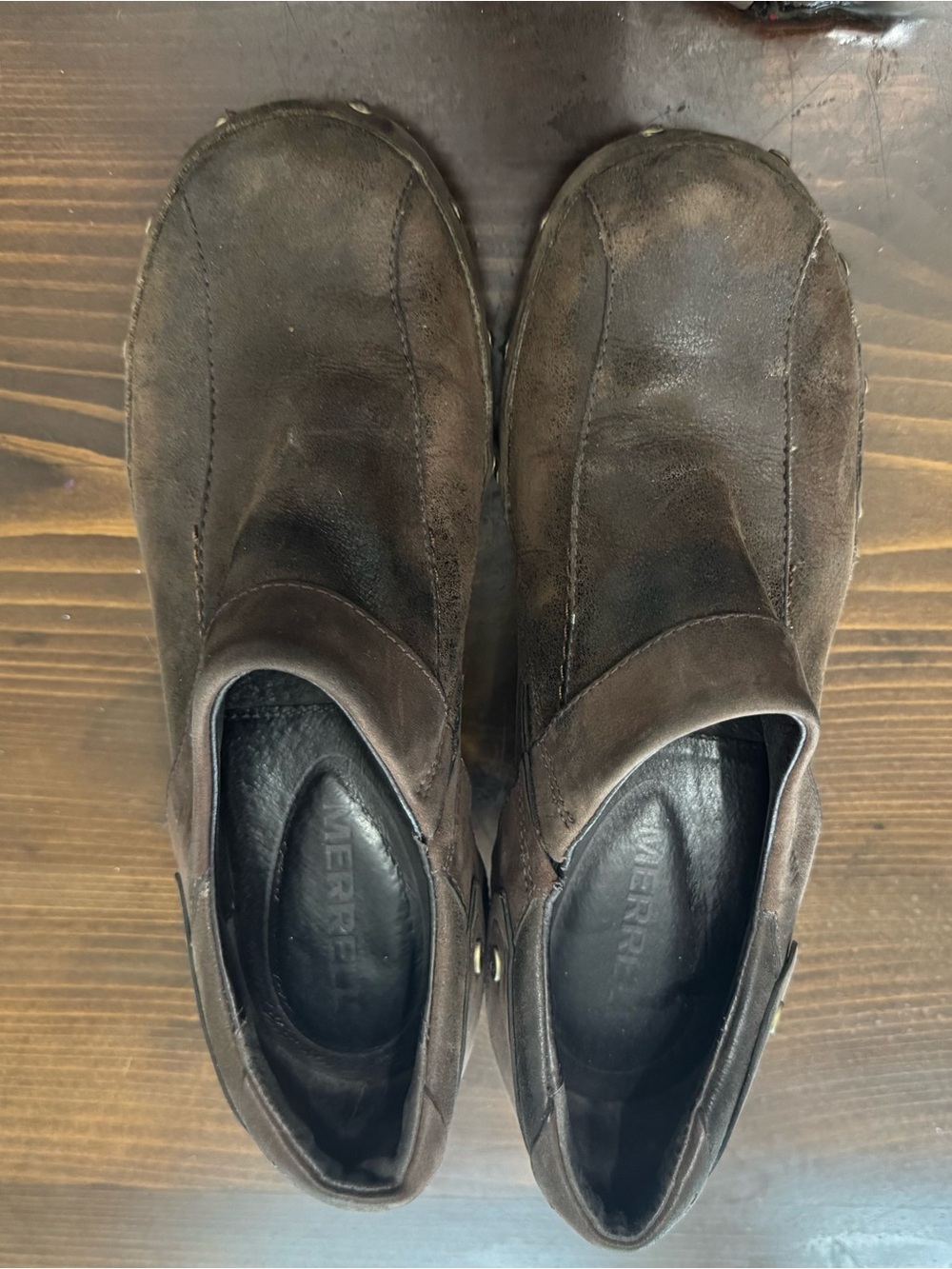 Merrell Luxe espresso 7 M brown  Leather clogs womens loafers shoes